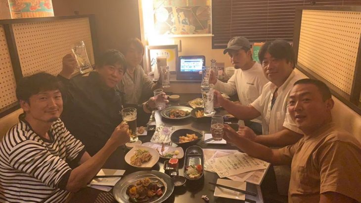 Happy dinner with Niigata koi breeders.